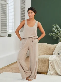 Moutkleurig - Laura Ashley gebreide loungebroek