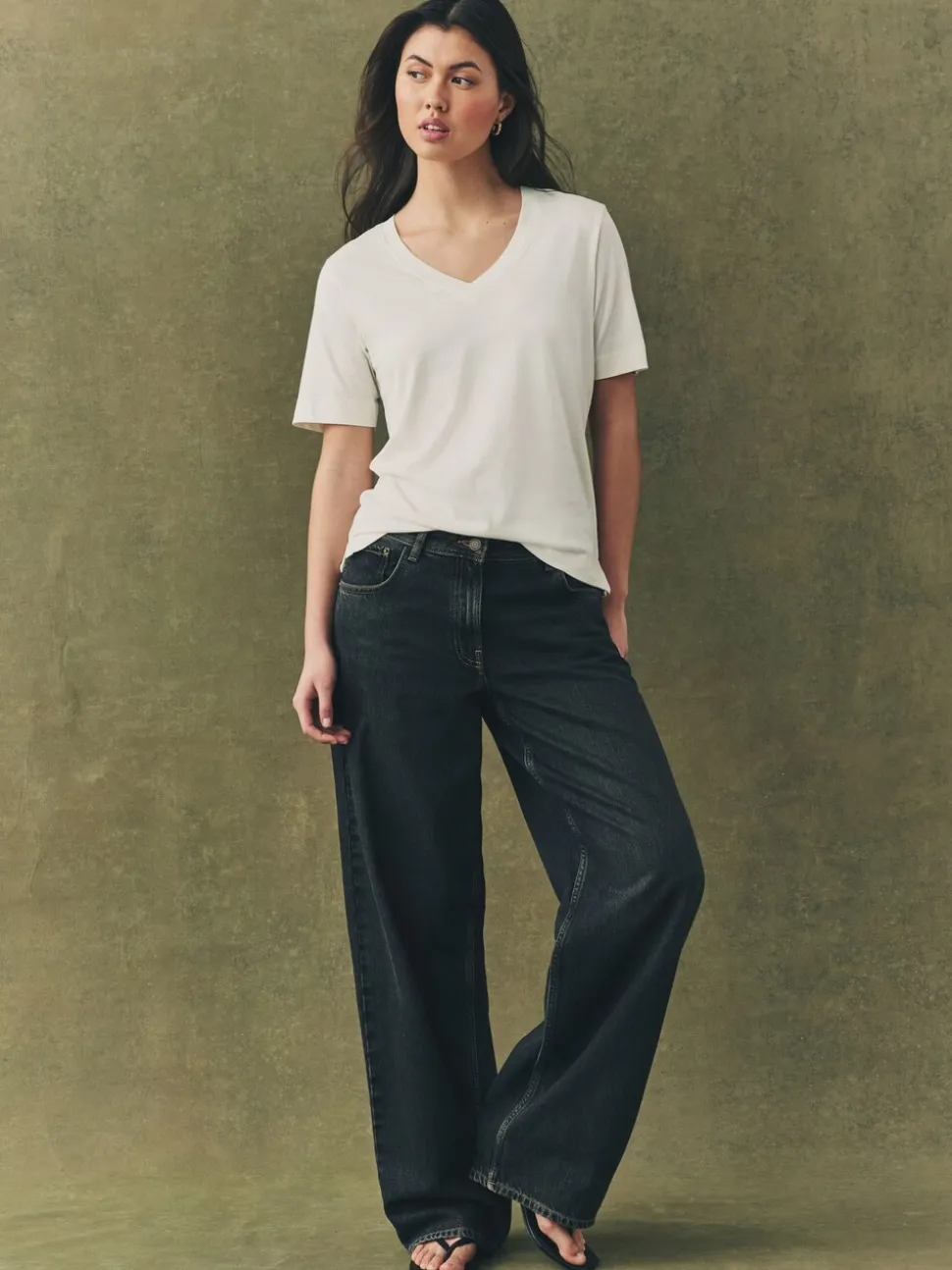 Multi - 5 Slouch T-shirts van katoenen Modal