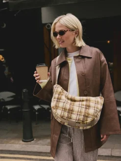 Multi - Borg Sling Checkered Cross-Body Bag