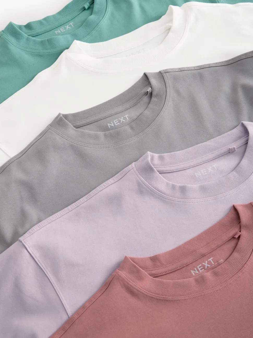 Multi - Verpakking van 5 100% katoenen boxy T-shirts met korte mouwen