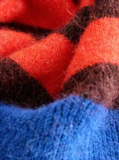 Multi Red/Blue Stripe - Trui met ronde hals en lange mouwen met wol