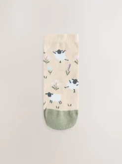 Multi Sheep Print - 4 paar sneakersokken