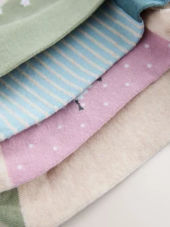 Multi Sheep Print - Set van 4 paar enkelsokken