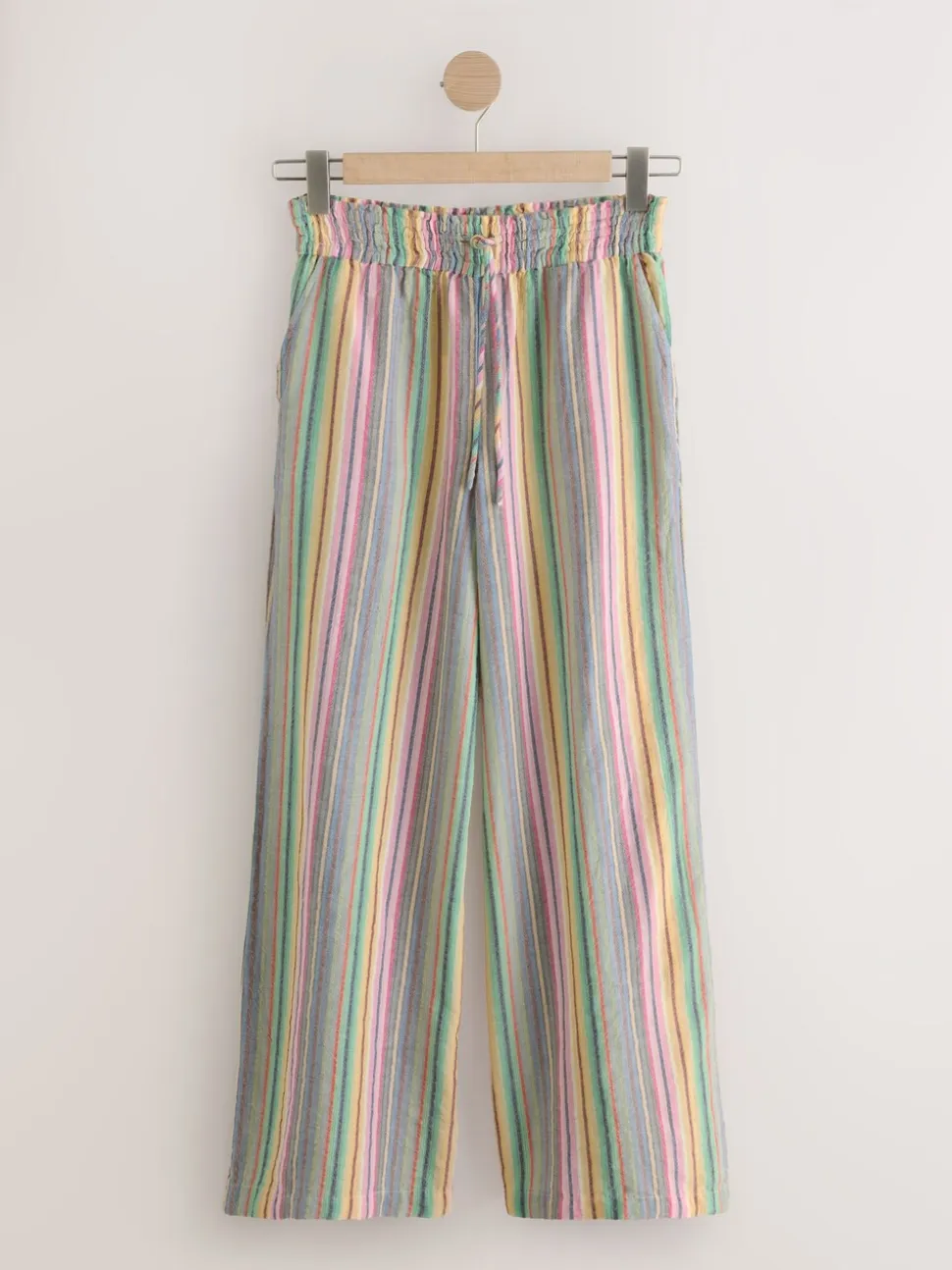 Multi-coloured Stripe - Broek met wijde pijpen en elastische taille