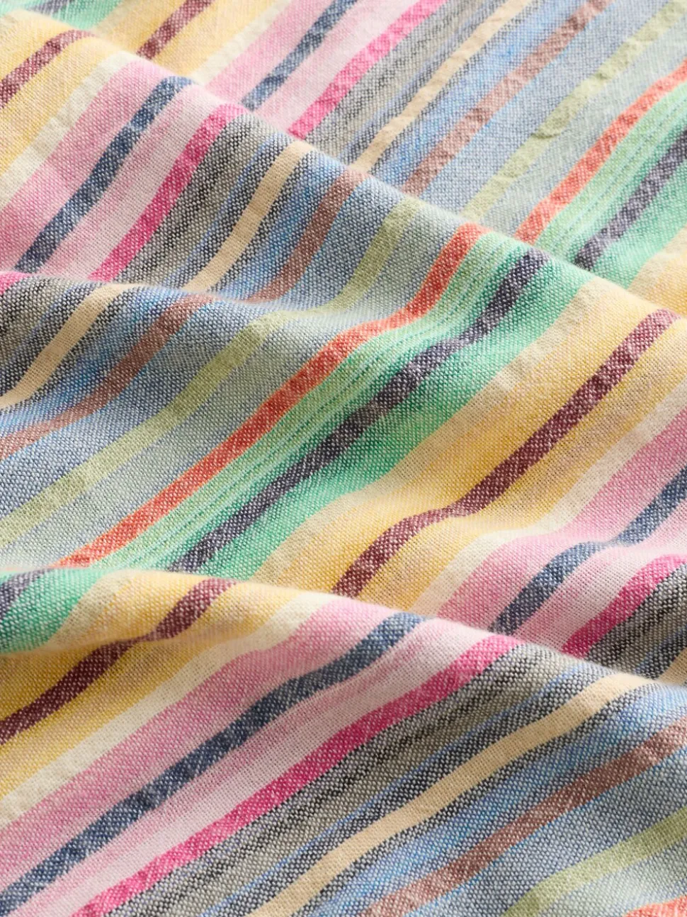 Multi-coloured Stripe - Broek met wijde pijpen en elastische taille