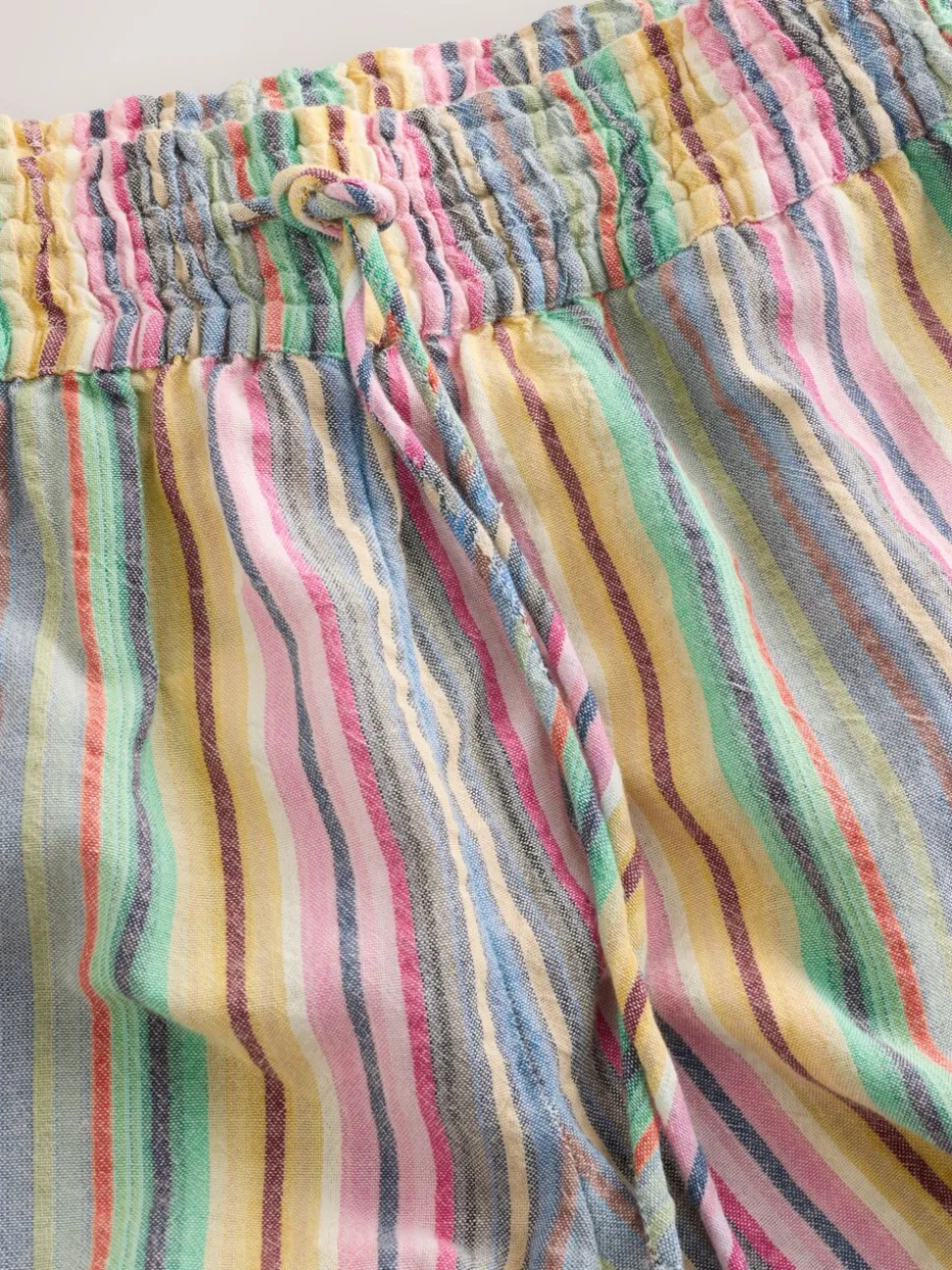 Multi-coloured Stripe - Broek met wijde pijpen en elastische taille