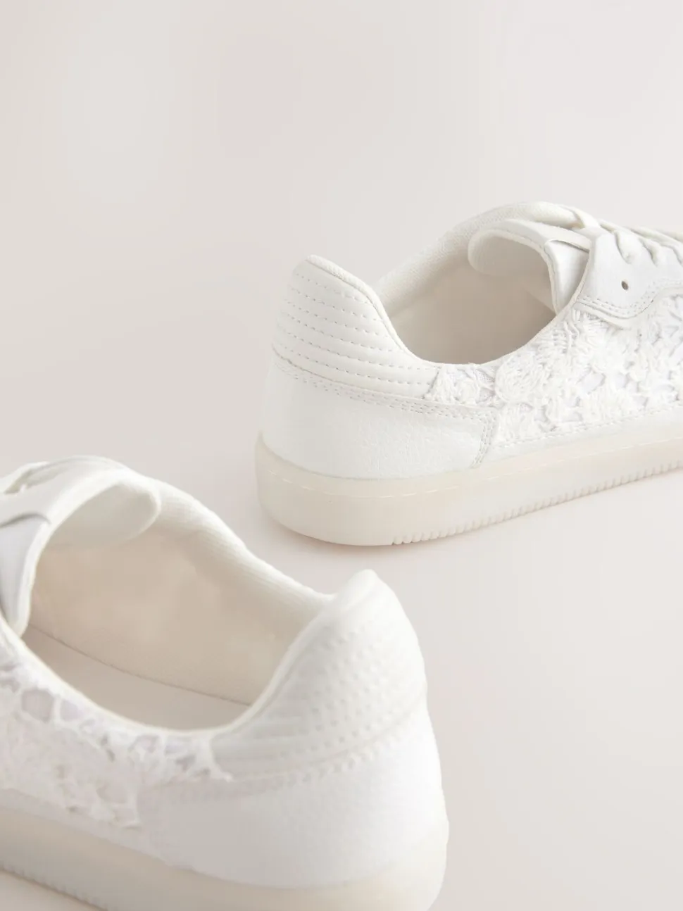 Naturel Broderie - Sneaker met veters