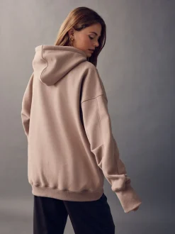 Naturel bruin - Active Longline Overhead Hoodie met superzacht naaddetail en zakken