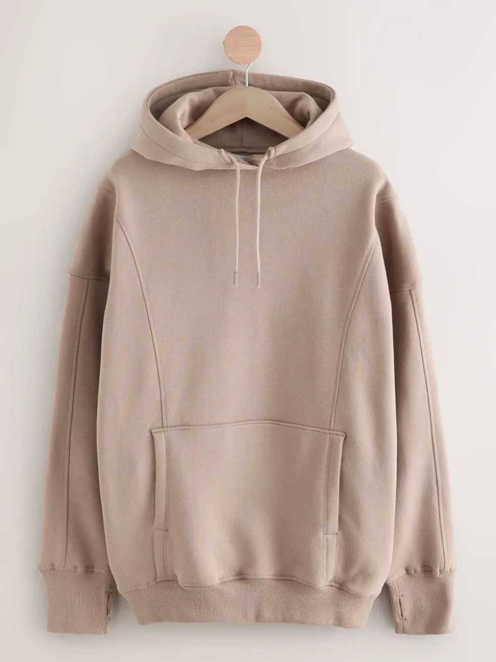 Naturel bruin - Active Longline Overhead Hoodie met superzacht naaddetail en zakken