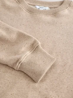 Naturel Gemêleerd - Essentials sweatshirt met relaxte pasvorm, lange snit en zakken