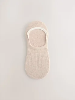 Naturel geribbeld - 4 Paar footsies
