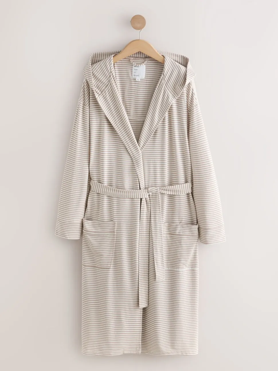 Naturel met strepen - Cosy Lightweight Dressing Gown