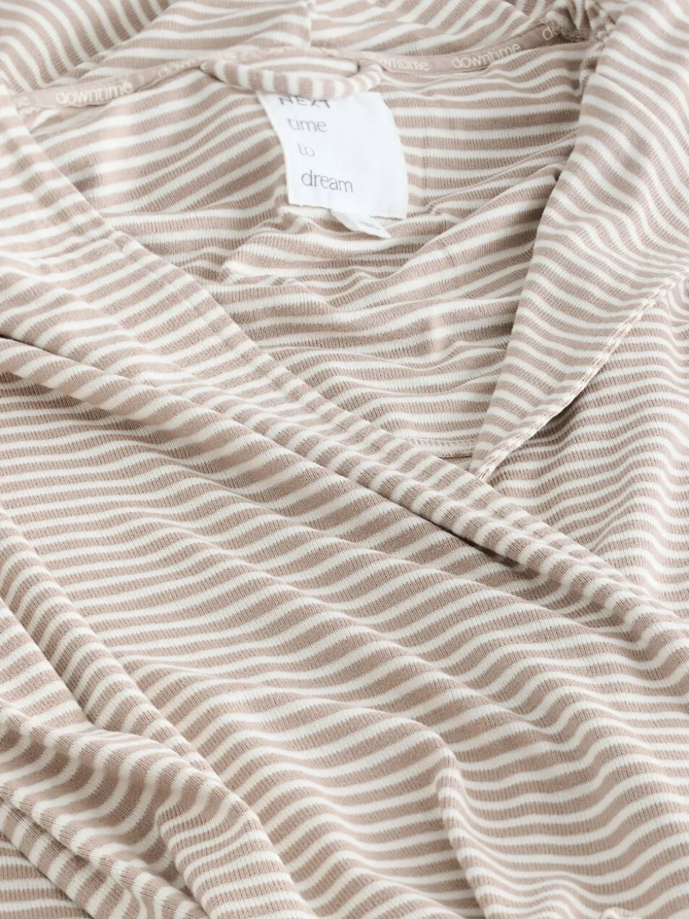 Naturel met strepen - Cosy Lightweight Dressing Gown