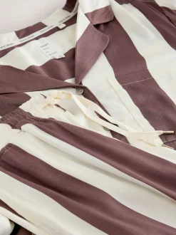 Naturel met strepen - Pyjama's met knoopsluiting