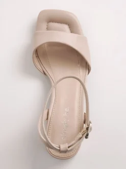 Natuurlijk - Simply Be Barely There on Low Block Heels in Extra Wide Fit
