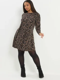 Natuurlijk - Yours Curve Printed Ribbed Tunic