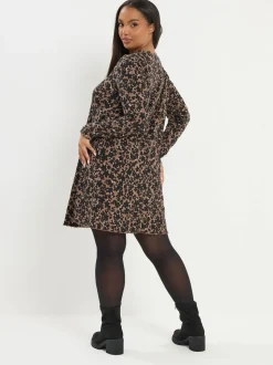 Natuurlijk - Yours Curve Printed Ribbed Tunic