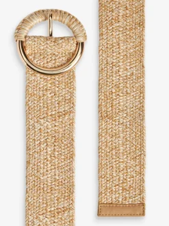 Natuurlijk Boho - Brede raffia riem