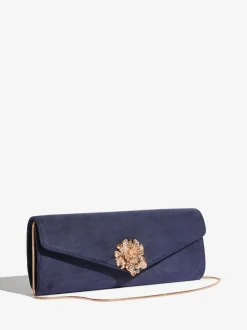 Navy Floral Trim - Lipsy Clutch Bag