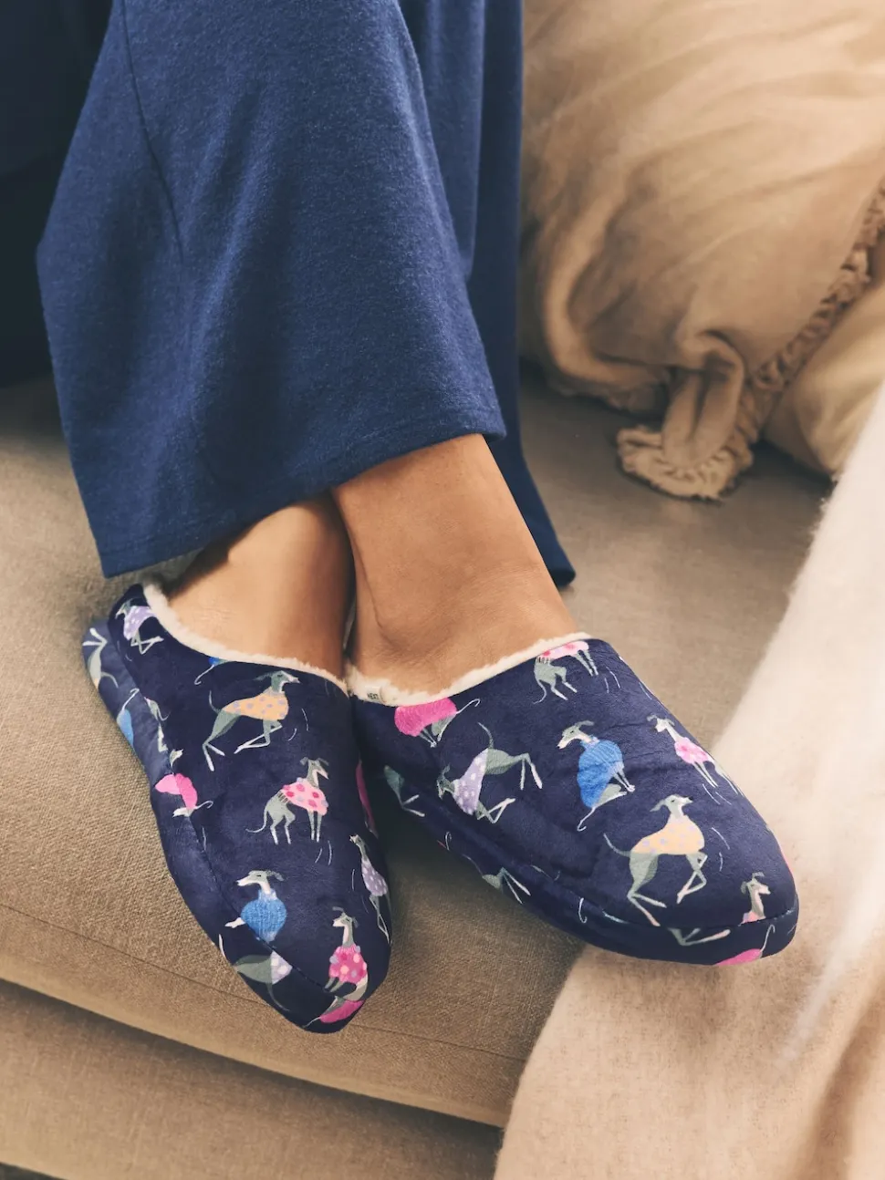 Navy Whippet - Pantoffelmuiltjes