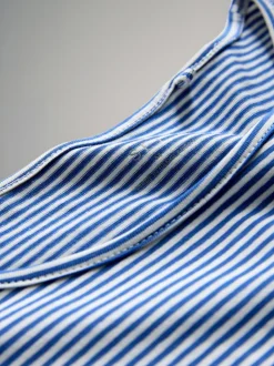 Navy/Light Blue Stripe/Red/Stone Brown/White - The Set - 5 T-shirts met lange mouwen en ronde hals