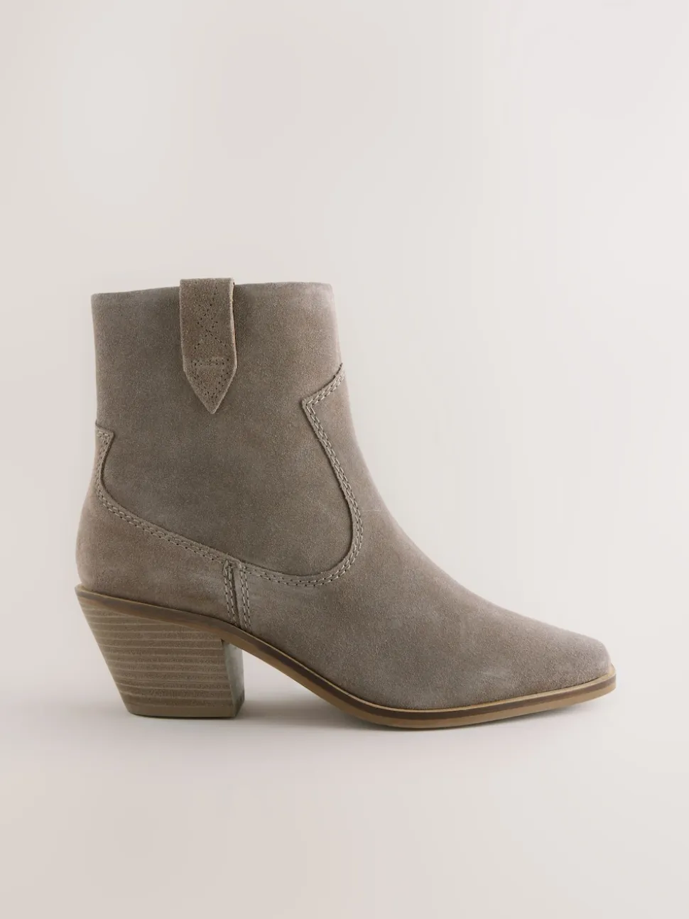 Nertsgrijs/bruin - Cowboy Block Heel Ankle Boots