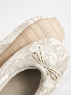 Nertsgrijs/bruin - Laura Ashley ballerina pantoffels