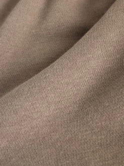 Nertsgrijs/bruin - self. joggingbroek met wijde pijpen