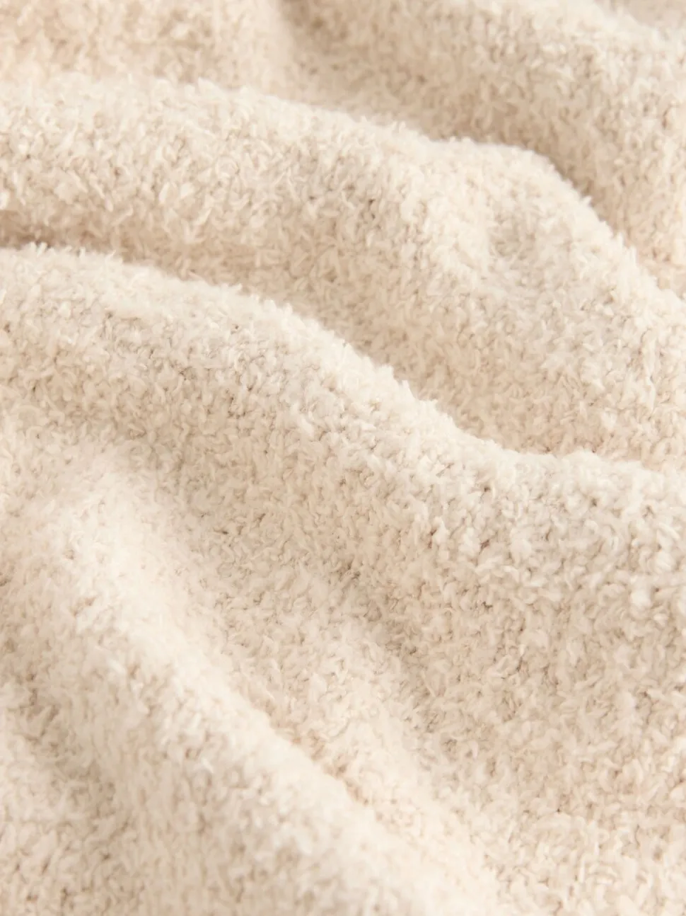 Neutraal - Cosy V-Neck Long Sleeve Teddy Bear Jumper