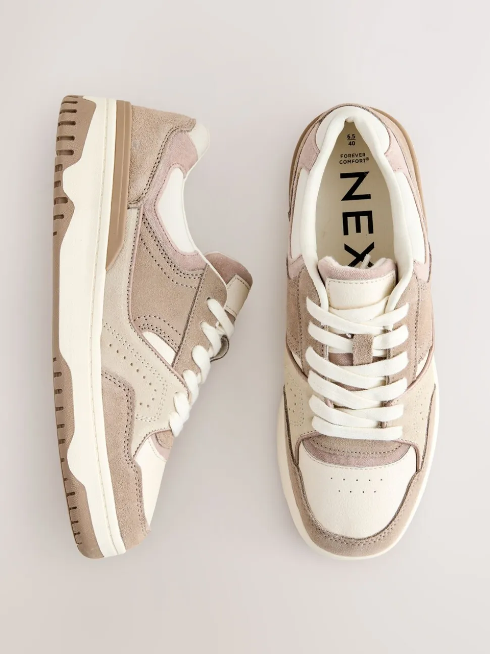 Neutraal - Forever Comfort® Panelled Chunky Lace-Up Trainers