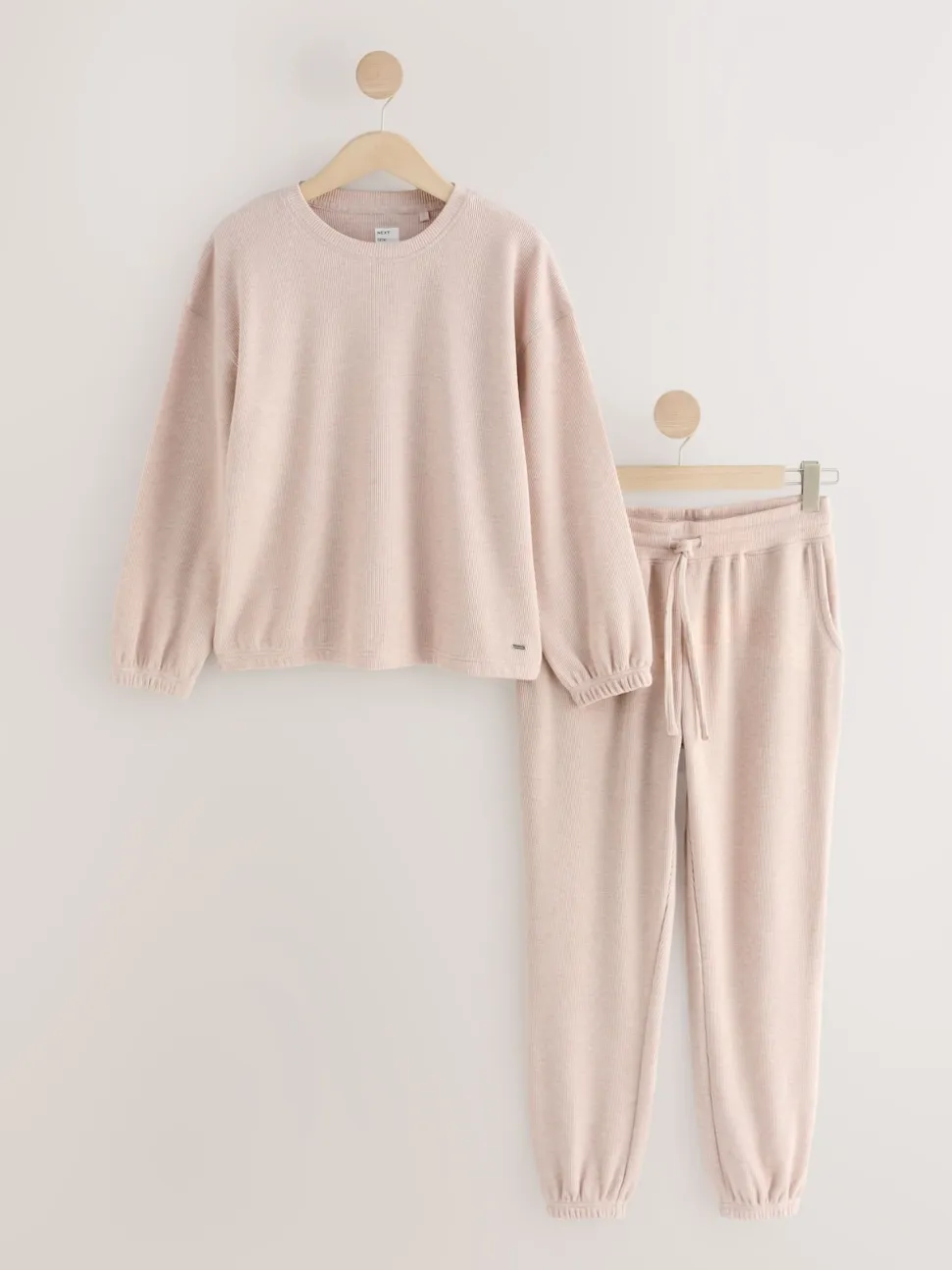 Neutraal - Gezellige pyjama met wafeldessin en lange mouwen
