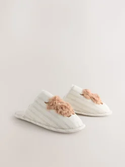 Neutraal - Hamish Linen Mule Slippers