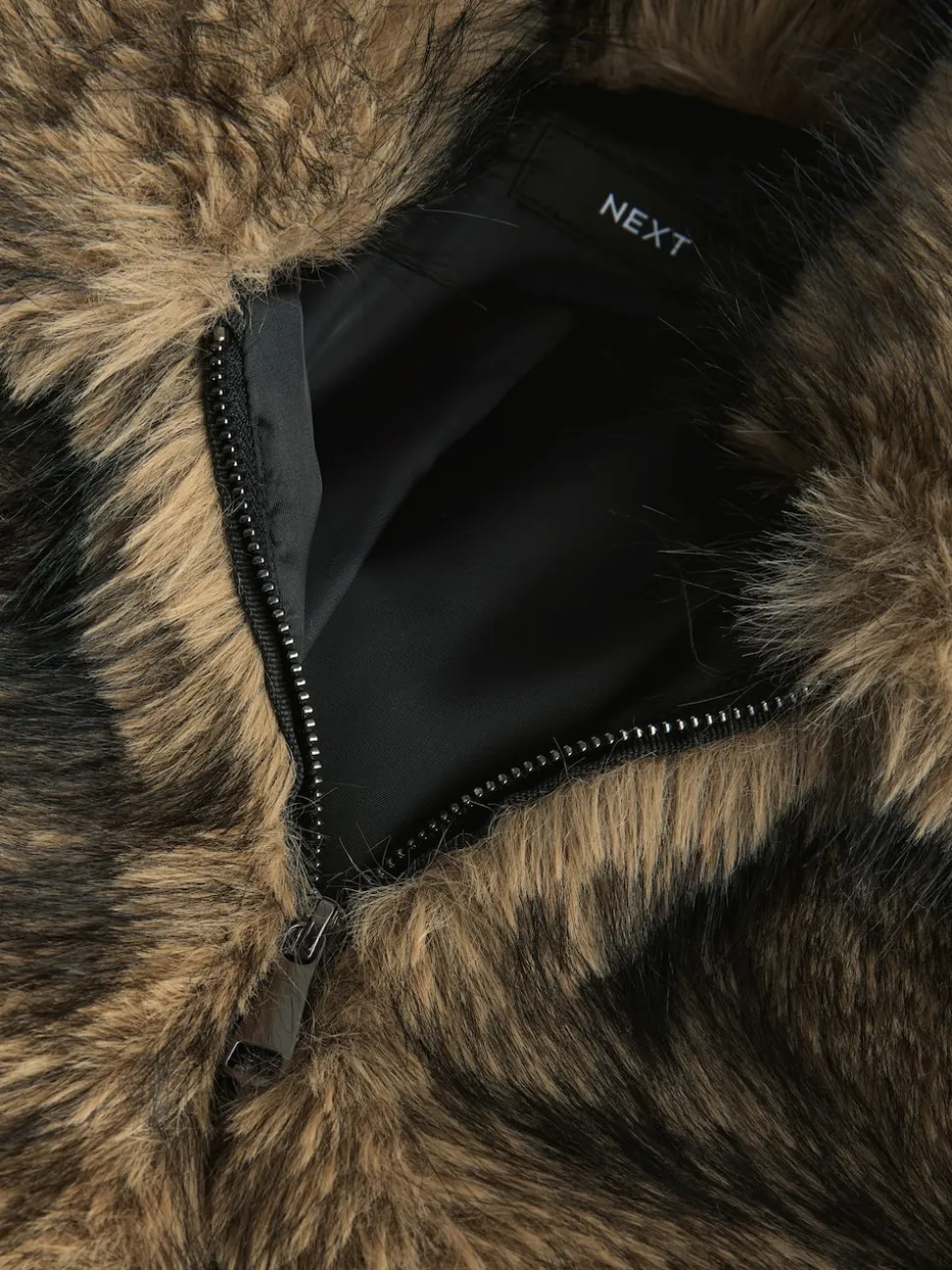 Neutraal - Jack met rits en imitatiebont