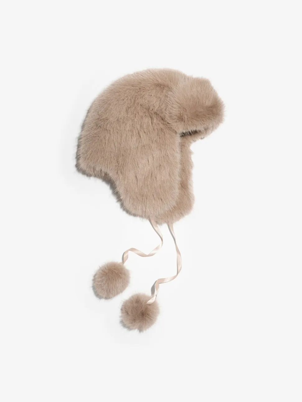 Neutraal - Lipsy Faux Fur Trapper Hat with Poms