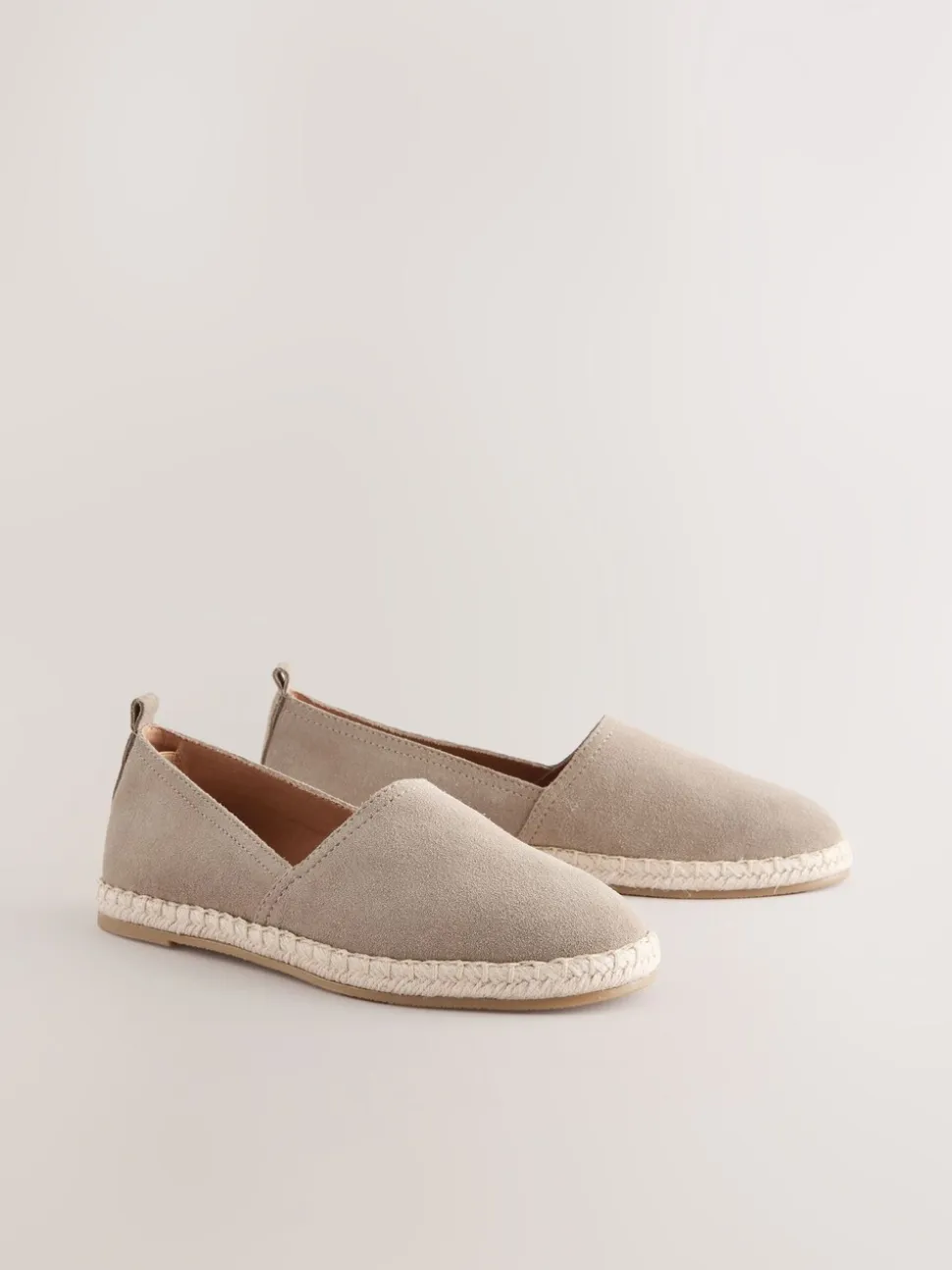 Neutraal - Suède espadrilles met dichte neus