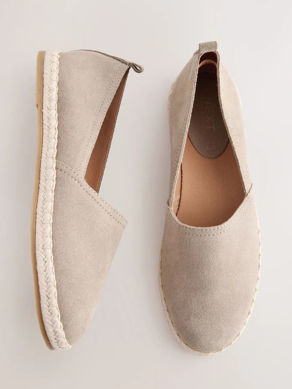 Neutraal - Suède espadrilles met dichte neus