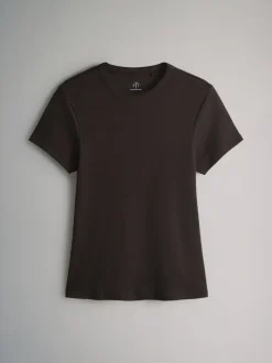 Neutraal - The Set 5 Pack Korte Mouw Geribd T-shirt