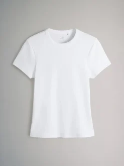 Neutraal - The Set 5 Pack Korte Mouw Geribd T-shirt