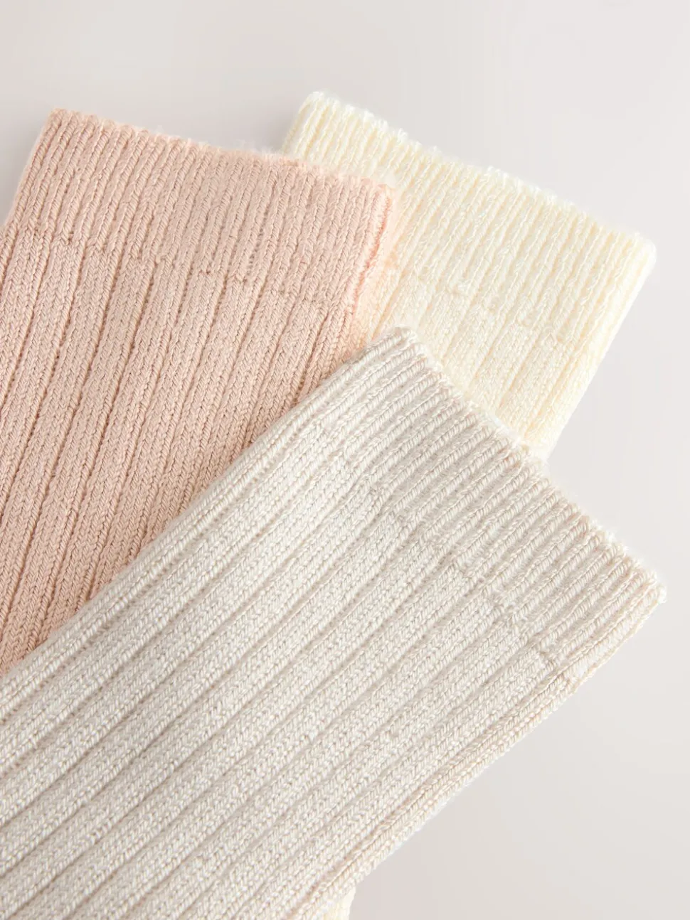 Neutraal - Warm Handle Ribbed Ankle Socks 3 Pack