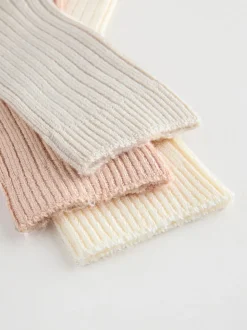 Neutraal - Warm Handle Ribbed Ankle Socks 3 Pack