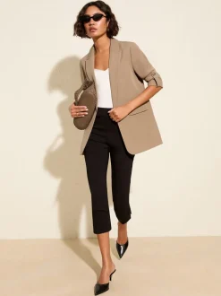 Neutraal Mokka - Friends Like These maatgesneden blazer met mouwdetails