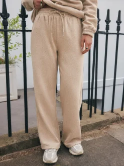 Neutrale Neppy textuur - Essential Wide Leg Jersey Joggers