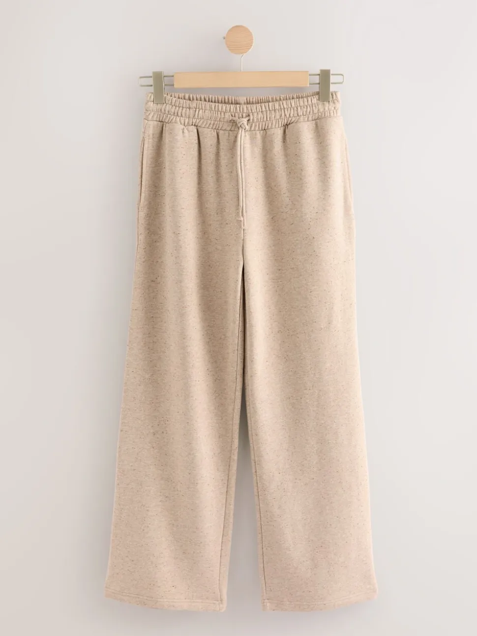Neutrale Neppy textuur - Essential Wide Leg Jersey Joggers