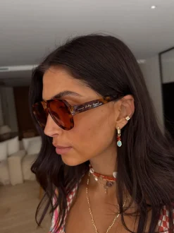 Never Fully Dressed Aviator Style Orange Lens Sunglasses