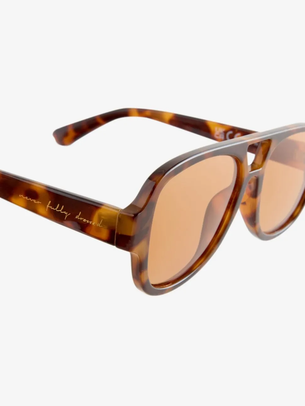 Never Fully Dressed Aviator Style Orange Lens Sunglasses