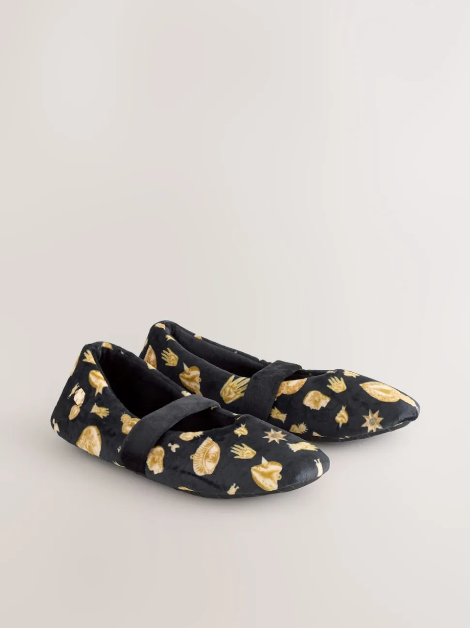 Never Fully Dressed Charm Velour Mary Jane Slippers