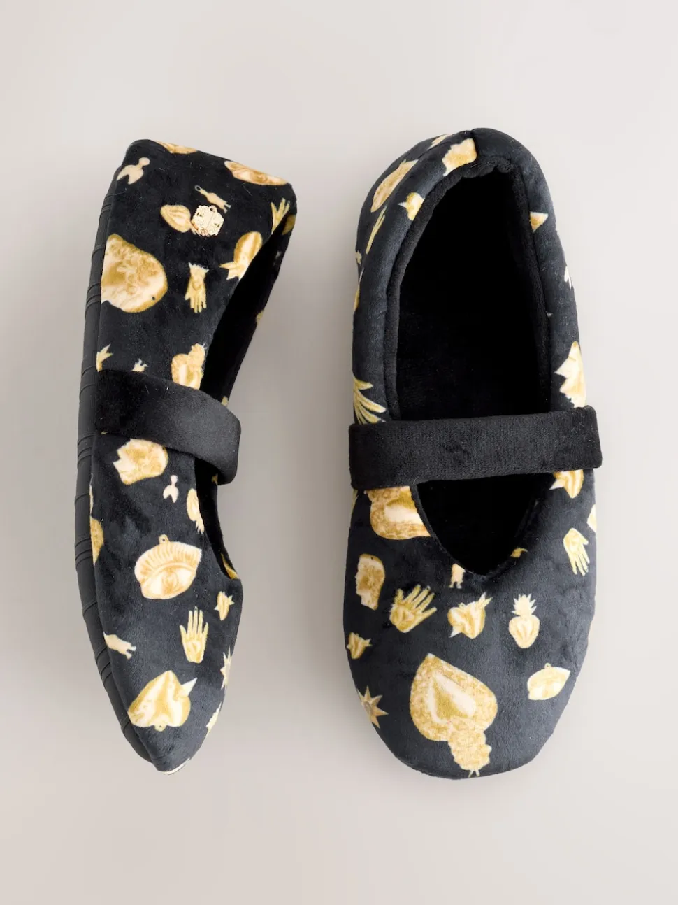Never Fully Dressed Charm Velour Mary Jane Slippers