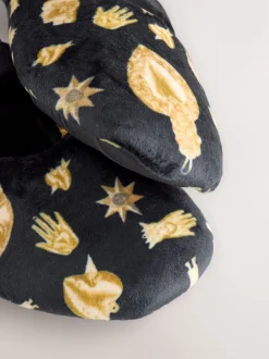 Never Fully Dressed Charm Velour Mary Jane Slippers