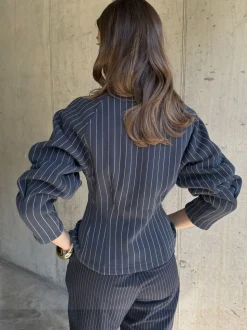 Never Fully Dressed Pinstripe Barrel Sweatshirt