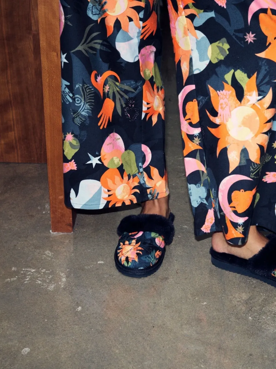 Never Fully Dressed Quilted Faux Fur Lined Mule Slippers